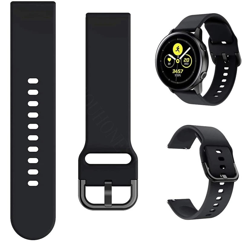 22MM 20MM Strap For Samsung Galaxy watch 6 5 4 3 45MM Active 2 Sport S2 S3 Silicone Band Amazfit gtr Rubber Straps huawei GT 4 3