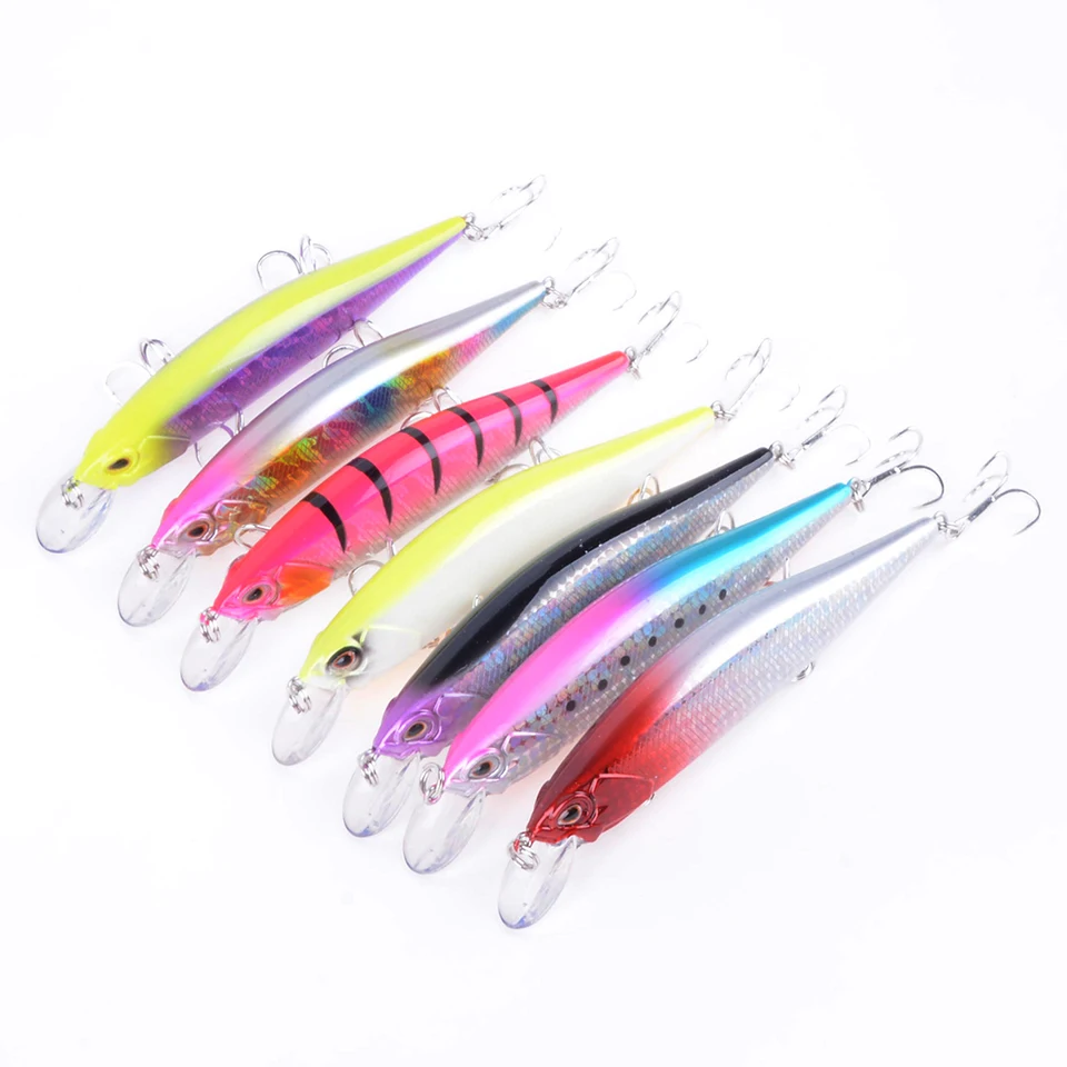 

1pcs 120mm 15.5g Fishing Lure Minnow Crankbait Wobblers 3D Eye Perch Artificial Bait Pike Carp Bait Pesca with Three Sharp Hooks