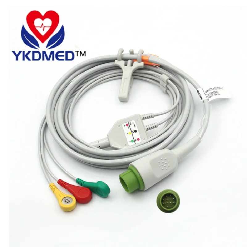 

Кабель для ЭКГ, совместимый с Kontron, однокомпонентный, с выводами, 12 контактов