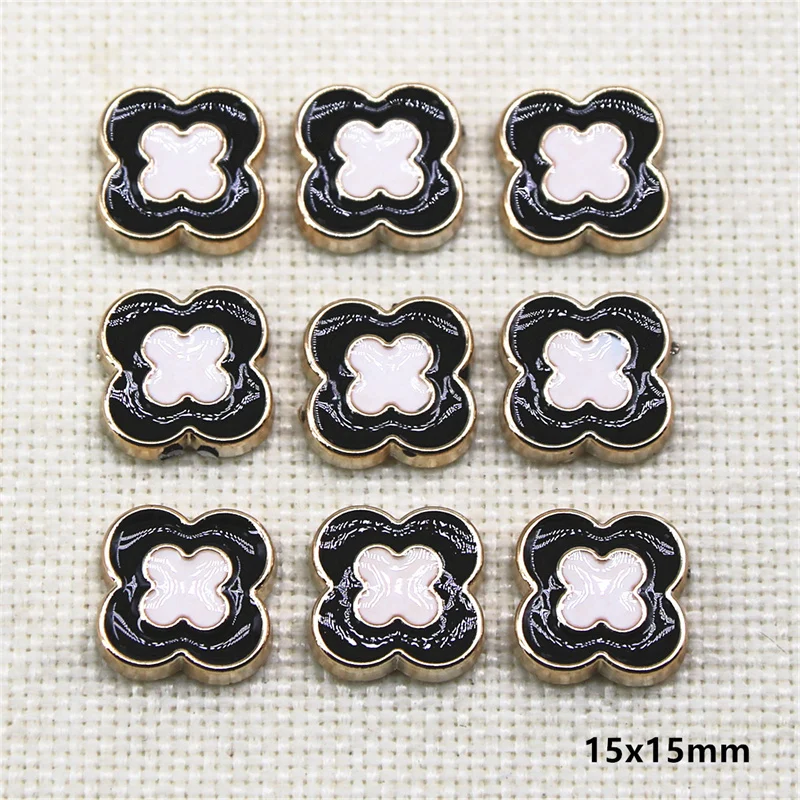 30pcs Flower Square flat back button cute Home Garden Crafts Cabochon Scrapbooking Clothing accessories