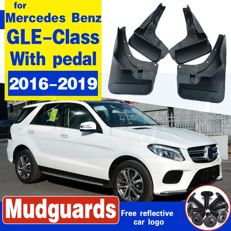 Set Mud Flaps For Mercedes Benz GLE Class W166 2016 2017 2018 2019 With pedal Mudflaps Splash Guards Front Rear Mudguards Fender