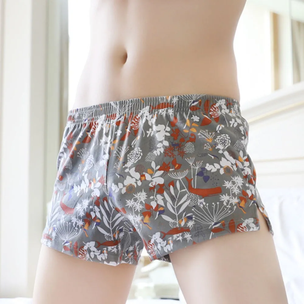 Men Loose Underpants Sexy Low Rise Cotton Boxers Fashion Male Underwear Breathable Hip-lifting Briefs Sport Shorts Bottom Pantie