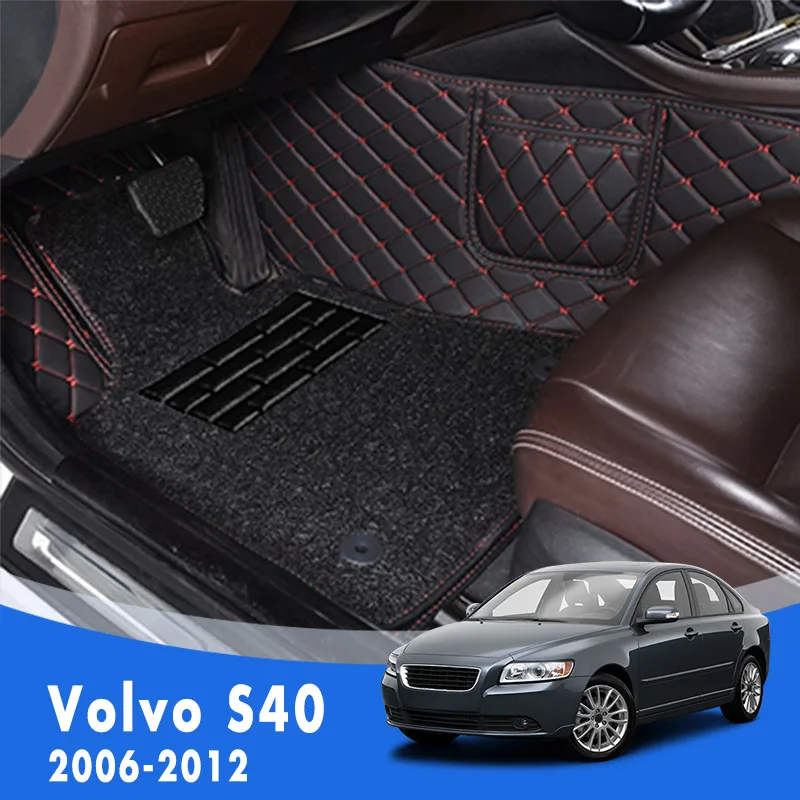 

Автомобильные коврики для Volvo S40 2012 2011 2010 2009 2008 2007 2006, двухслойные ковры с проволочной петлей, аксессуары для салона автомобиля, коврики