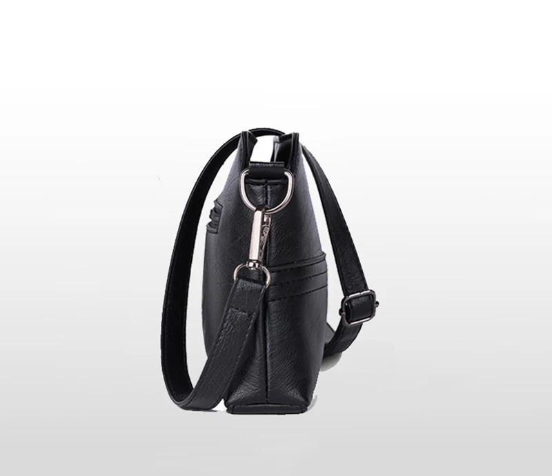 Neue Casual Mama Messenger Bags Umhängetasche PU Leder Schwarz Handtaschen für Frauen Kleine Umhängetasche Geldbörse – Detail 23