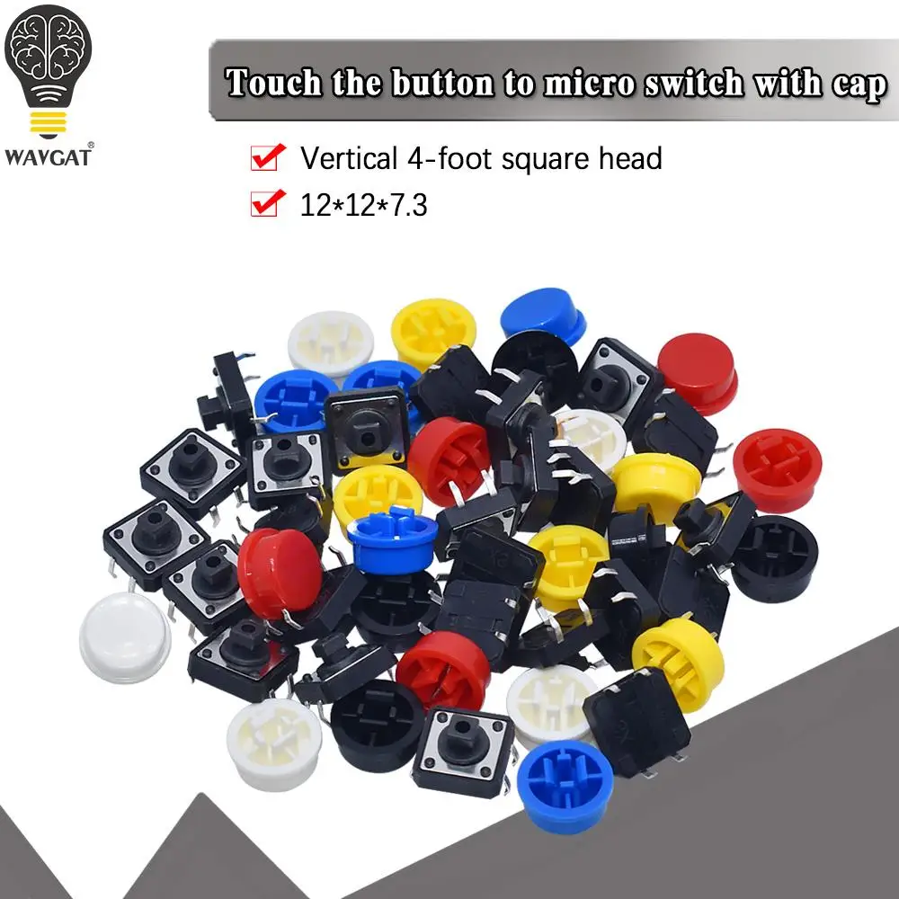 WAVGAT 12X1 2MM duży klucz moduł duży przycisk moduł światła dotykowy moduł przełączający z kapeluszem wysoki poziom wyjściowy dla arduino usb DIY Kit
