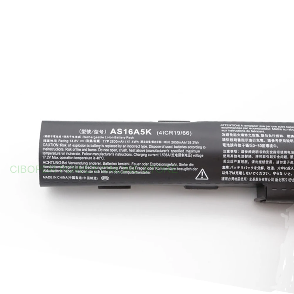 CP batería del ordenador portátil AS16A5K AS16A7K AS16A8K 14.8V41.4Wh para Aspire E15 E5-475G 523G 553G 575G 774G E5-575-59QB E5-575 E5-575G-53VG