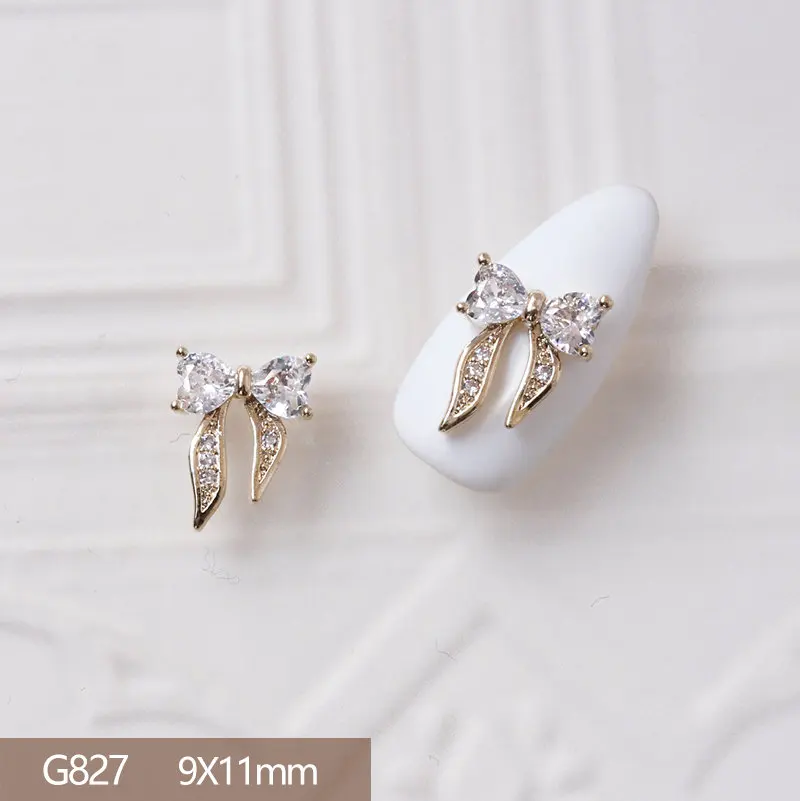 10 sztuk 3D motyl łuk mieszanka ozdób do paznokci cyrkon perła kryształ Metal Manicure paznokcie akcesoria akcesoria ozdoby do paznokci do własnoręcznej dekoracji Charms