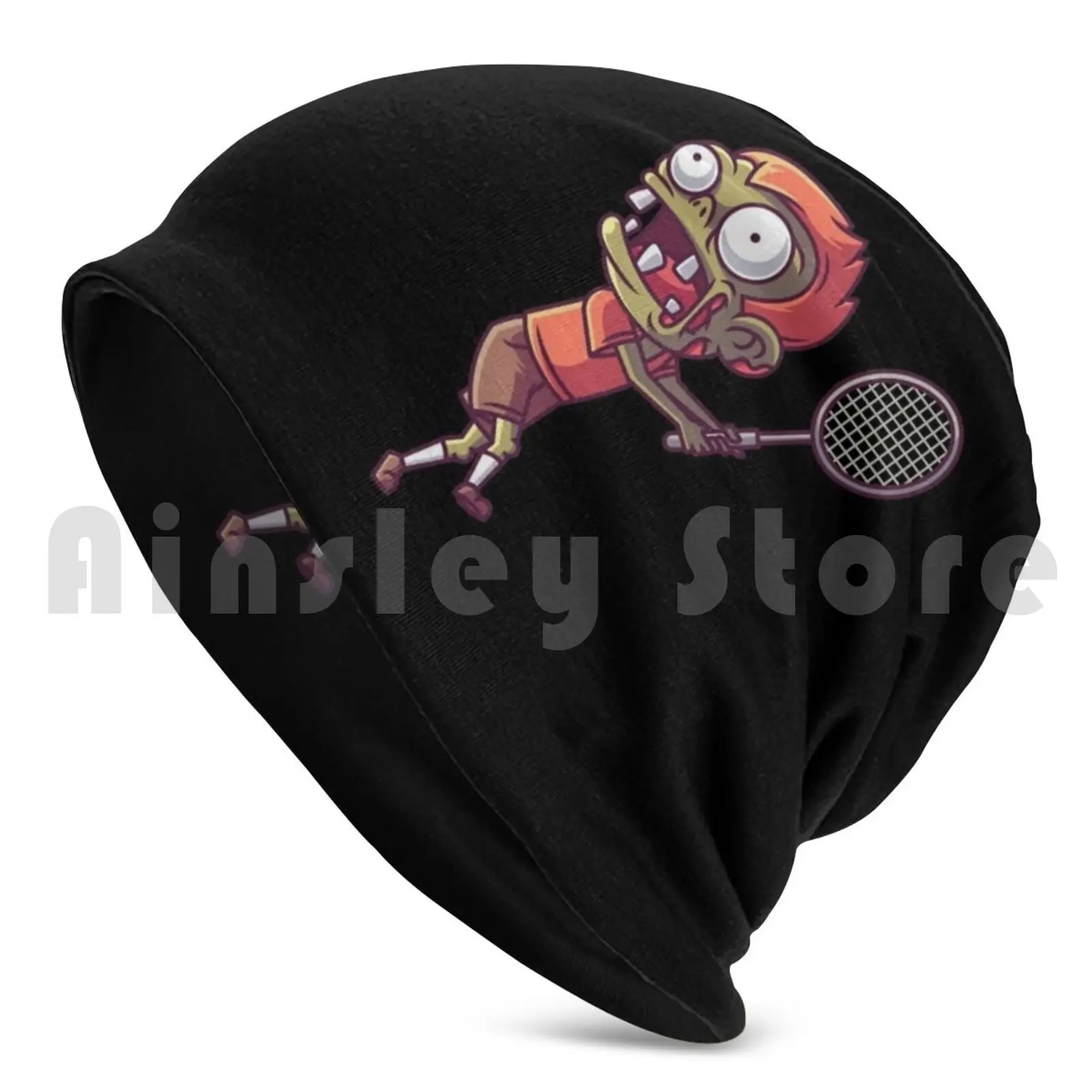 Zombie Tennis Beanies Knit Hat Hip Hop Zombie Brain Undead Halloween Scary Monster Sport Ball Sports Athlete