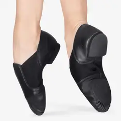 Sapatos para dança em couro legítimo, calçados masculinos e femininos para dança, neoprene, esticável, ginástica