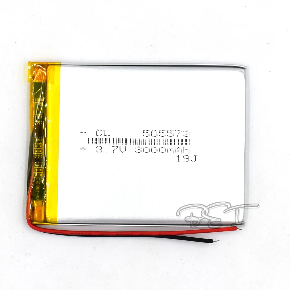 3000mAH 505573 Polymer Rechargeable lithium 3.7V Li-ion Liion Battery for GPS Cell phone Speaker MP3 MP4 Navigater Camera