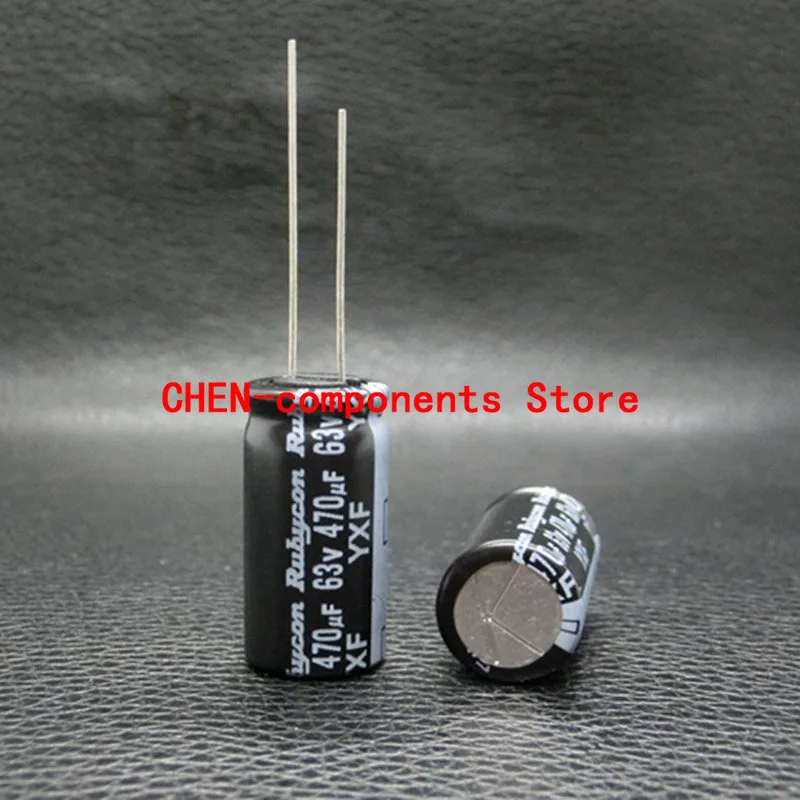 10PCS Original RUBYCON YXF 63V470UF P5MM 12.5X25MM Aluminum electrolytic capacitors 470uF/63v 105 degrees 470UF 63V