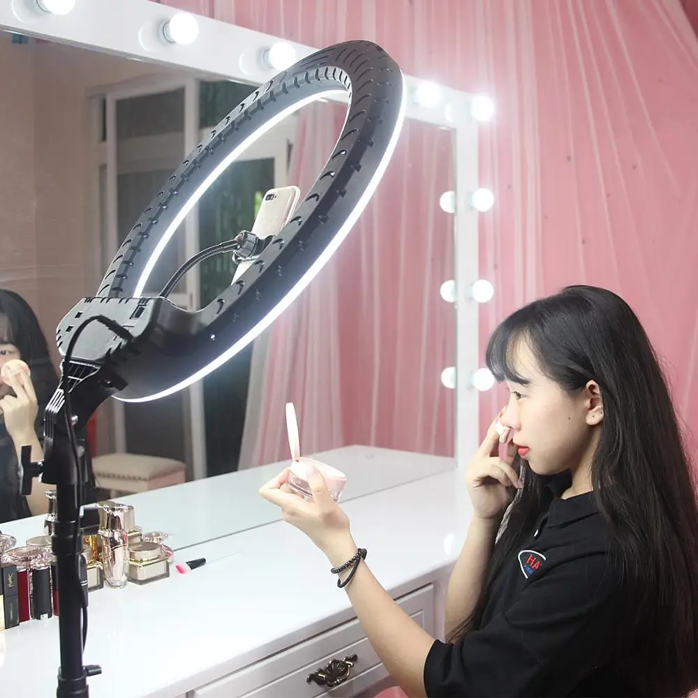 Fosoto 18 Inch 2700-6500K Led Ring Lamp Fotografische Verlichting Met Statief Afstandsbediening Ring Licht Voor Camera Youtube make-Up Video