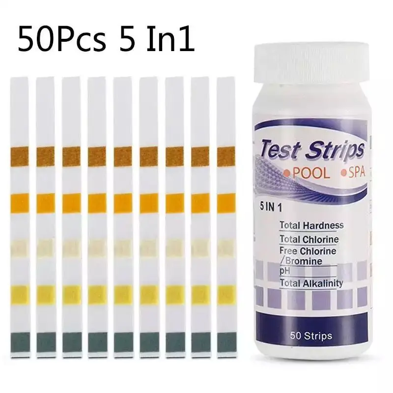 Tiras de prueba de Ph y Cloro multiusos, 50 piezas, para Piscina, Spa, jardín, piscinas al aire libre, probador de agua, Cloro de papel para Piscina