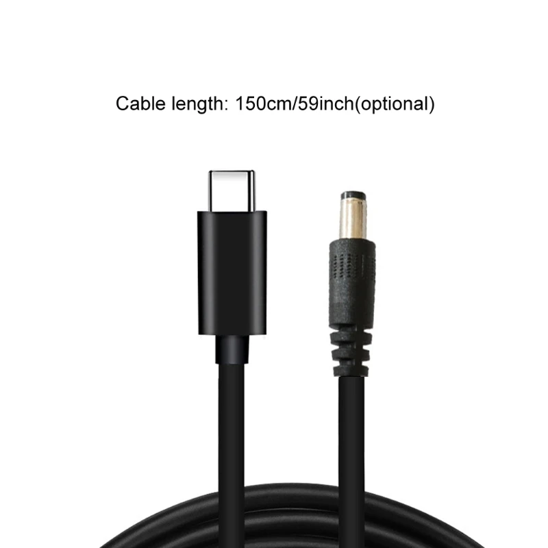 

USB C/Type-C PD to 9/12V 5.5x2.5mm Converter Cable Power Cord for Most 9V Devices USB C Male Connector Extension Cable