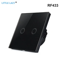 Touch Wall Switch 1 2 3 Gang RF 433 433MHz Wireless Control Switch with Tempered Glass 110 220 240V AC