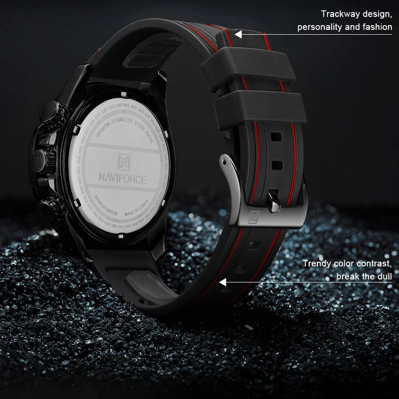 Men Quartz Watch NAVIFORCE 2021 New Fashion Leisure Sports Complete Date Luminous Watches Waterproof Silicone Wristband Clock