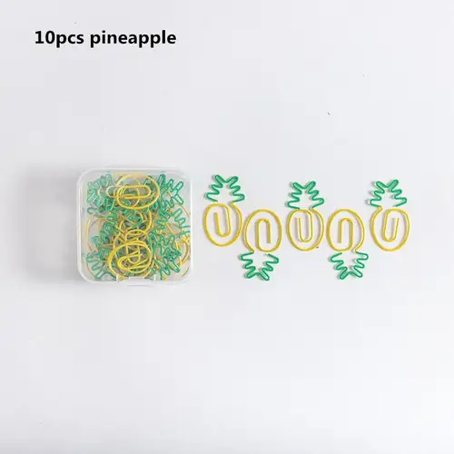 MINKYS Kawaii 10pcs/lot Strawberry Lemon Carrot Metal Paper Clip Christmas Song Decorative Bookmark Binder Clips Stationery - Image 14