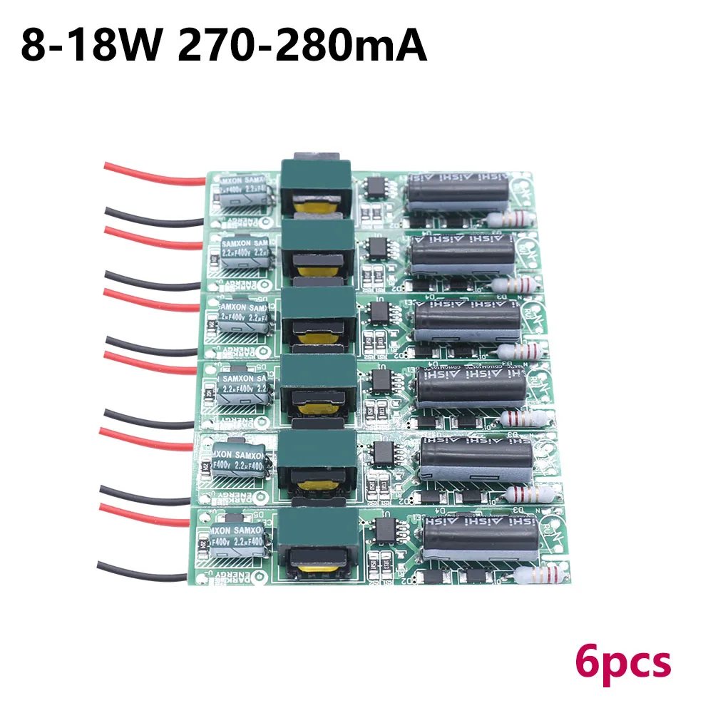 6pcs 8-18W LED Driver AC220V Power Supply 230-280mA LED Bulb Light Control Lighting Transformers KIt DIY LED Bulb Light Lamp