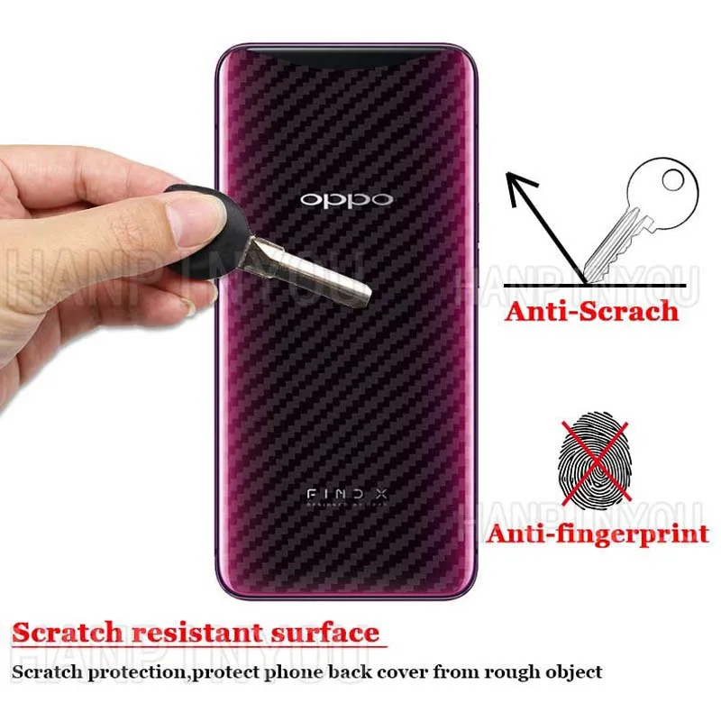 For OPPO A52 A72 4G A92 A92s A53 A73 A93 5G 3D Anti-fingerprint Carbon Fiber Back Film Rear Screen Protector Sticker (Not Glass)