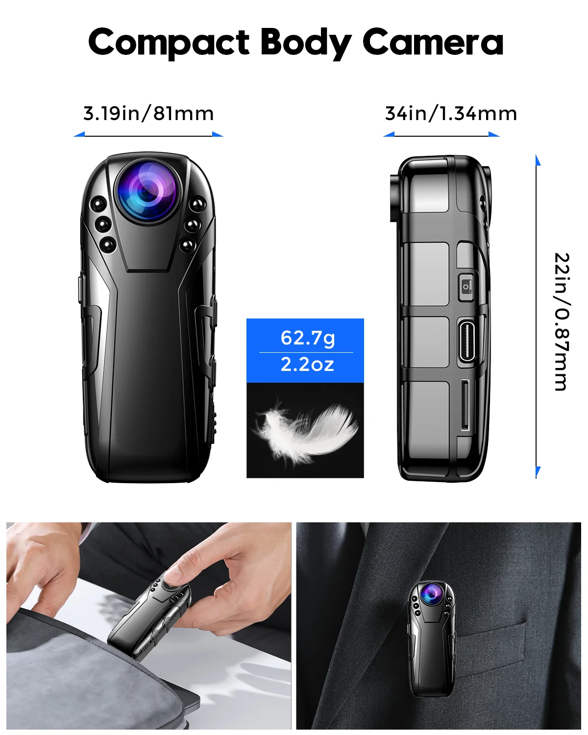 Boblov L02 Mini Camera Full HD 1080P Portable Camara Police Video Recorder BodyCam Motorcycle Bike Motion body Camera Small Cam