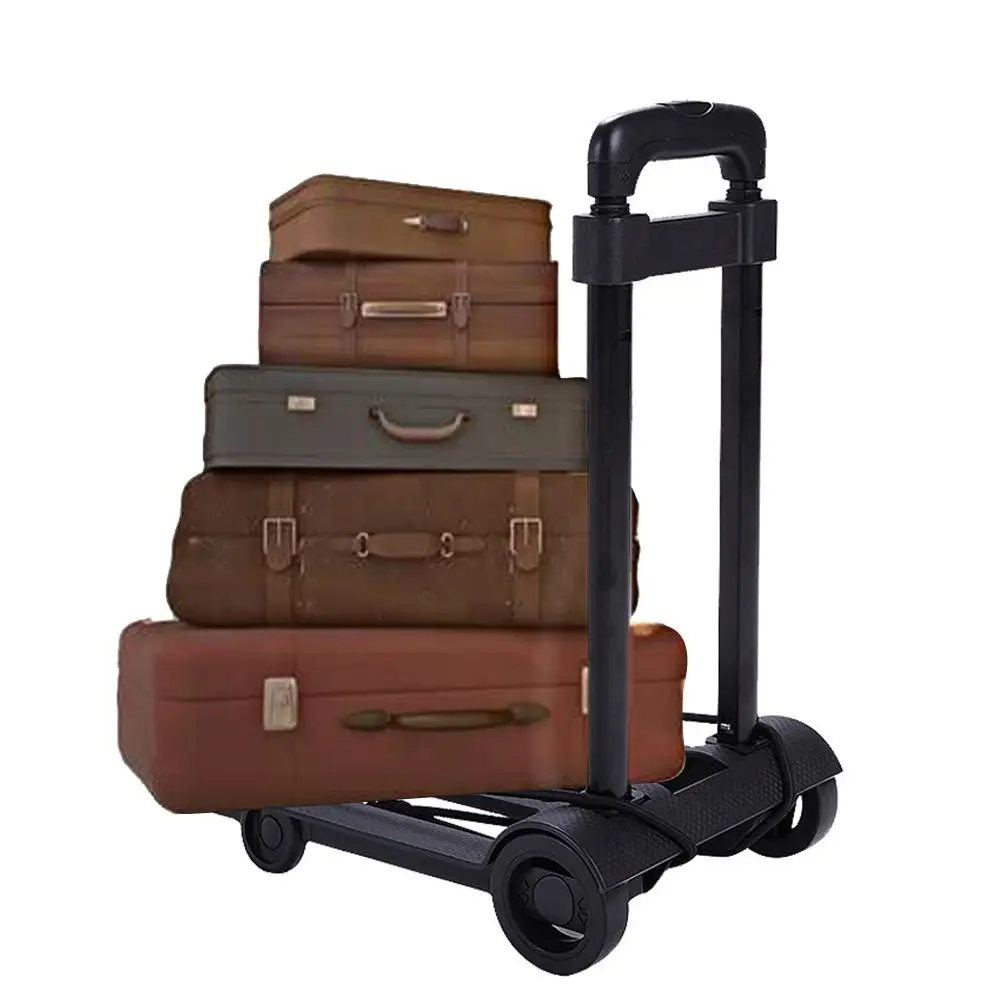 Portable Travel Trailer Folding Luggage Cart Portable Collapsible Dolly With Wheels Hand Cart Shopping Trolley Trunk Trailer