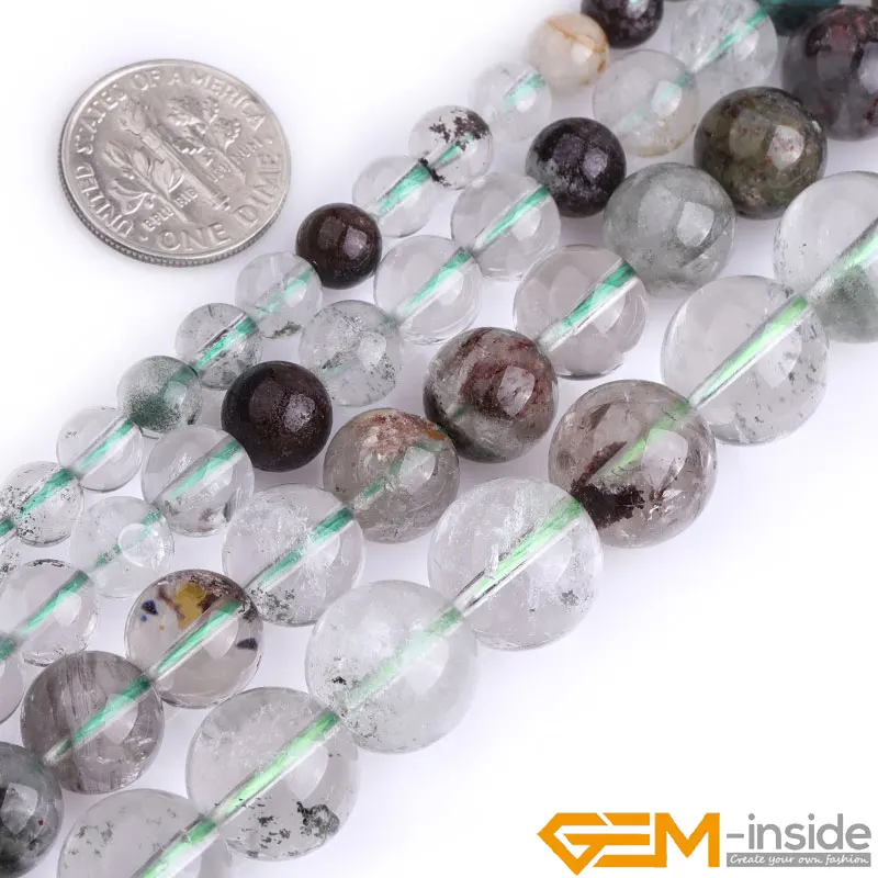 

Natural Green Ghost Rock Quartzs Round Loose Spacer Accessorries Beads For Jewelry Making Strand 15 inch DIY Jewelry For Gifts