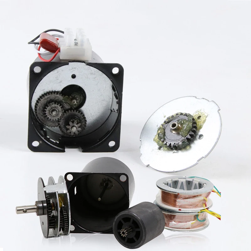 Motor de engranaje de CA con soporte, engranaje de torsión grande de 220V, velocidad lenta pequeña, Motor síncrono de imán permanente de 60KTYZ con soporte