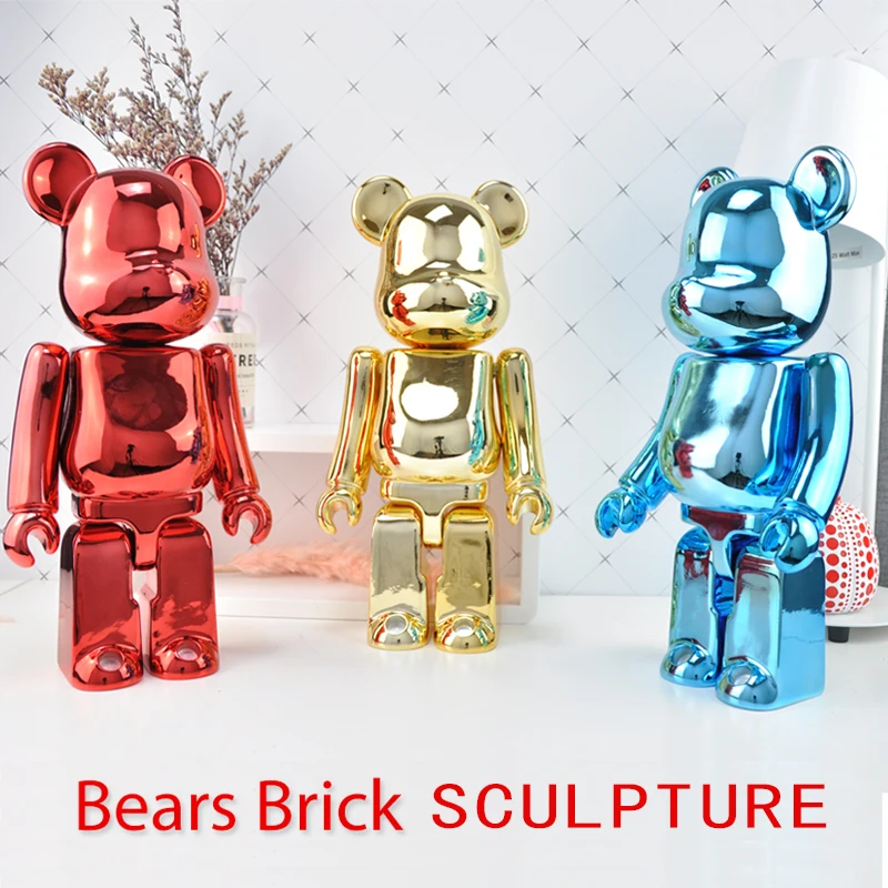 High Quality 38cm  Bears Brick DIY fashion Toy For Collectors Medicom Toy Bear Popobe brick Art Work