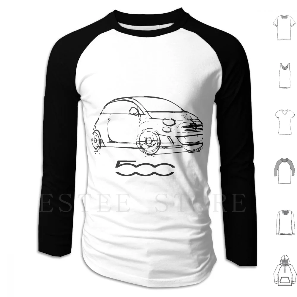 

Abarth 500 Sketch — черные толстовки с длинным рукавом 500 Abarth Sketch Concept Icon Ретро Классические автомобили