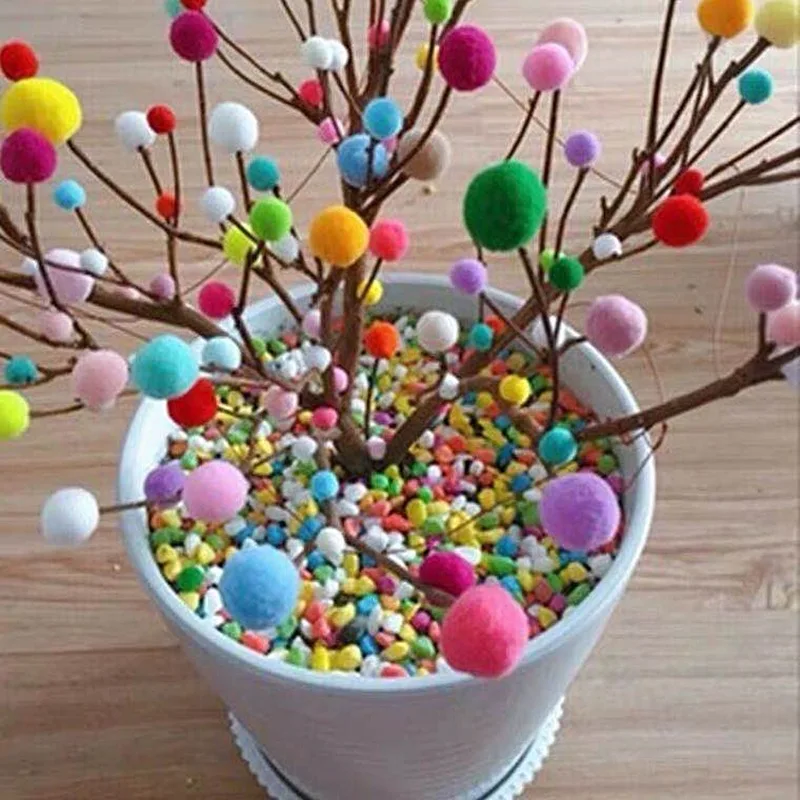 10mm To 30mm 20g Multi Size Mix Colors Pompom Fur Craft DIY Soft Pom Poms Balls Wedding Decoration Glue on Cloth Accessories