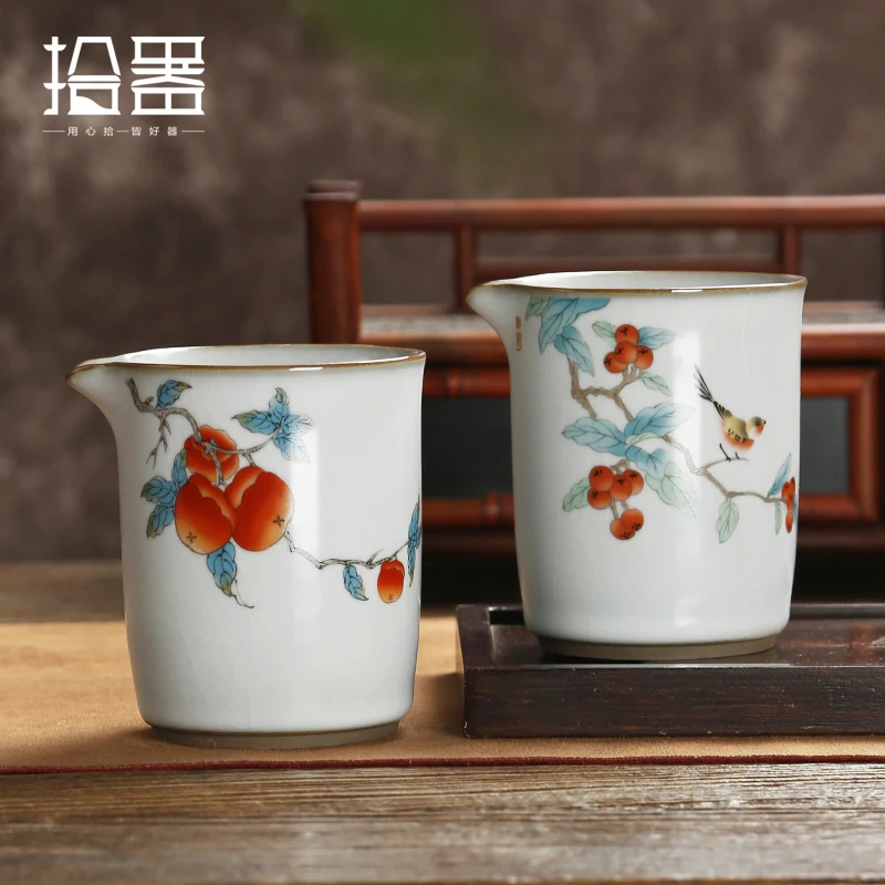 

Ruyao ceramic justice cup Vintage even cup cup cup tea sea large tea distributor tea leakage set Kung Fu tea set accessories