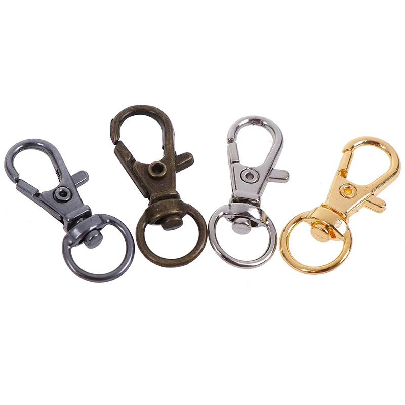 10Pcs/lot Mini Rotatable Buckle Hook Lobster Bag Trigger Clips Snap Hook Clasps Lobster Swivel Keychain