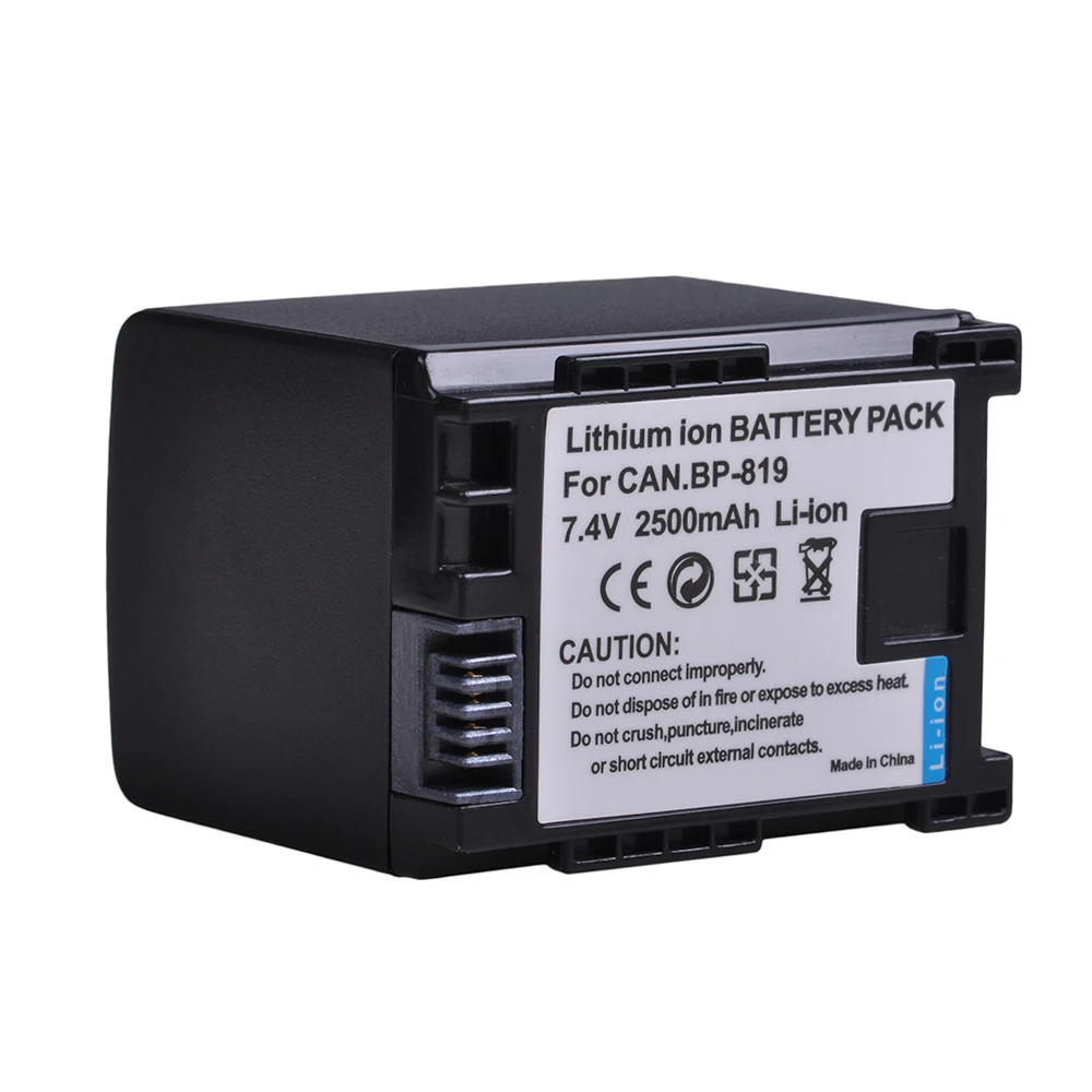 2500mAh BP-819 BP 819 Batteria+LCD Charger for Canon BP-808 809 819 827 HF200 HF20 HG21 HG20 FS200 FS21 HFM41 HFM400 FS300 FS100