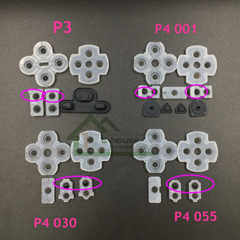 Better Quality LR Conductive Rubber Pads For PS4 JDM001 JDM020 JDM030 JDM055 for PS3 Controller Buttons Contact Rubber