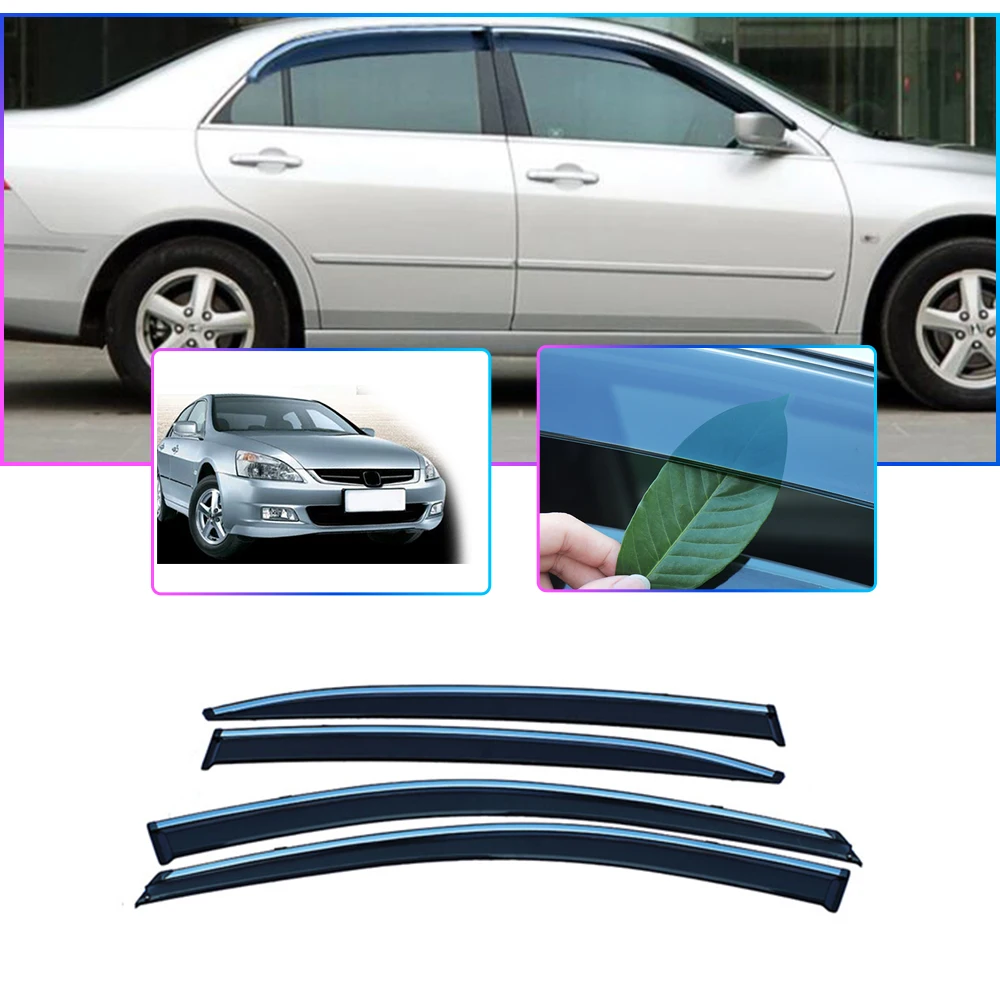 

For Honda Accord 2.4 MK7 2004-2007 Plastic Exterior Visor Vent Shades Window Sun Rain Guard Deflector 4pcs 2005 2006