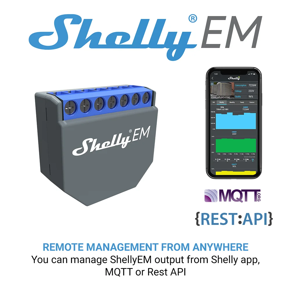 New EM + Clamp Domotica WiFi Operated Energy Meter Contactor Control Internal Memory Measurement And Configurable Alarm