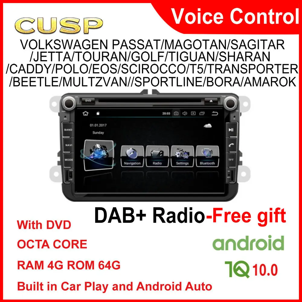 

Android 10 VW CC AMAROK автомобильный DVD с GPS для Volkswagen CUSP автомобильный стерео DVD 8 ядер 4 Гб + 64 ГБ Автомобильный мультимедийный плеер NAVI Voice DAB +