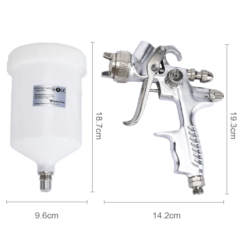 HVLP Spray Gun RONGPENG Professional 1.3mm Nozzle Silver Pneumatic Tool Automonile finish paint Airbrush For Painting Car