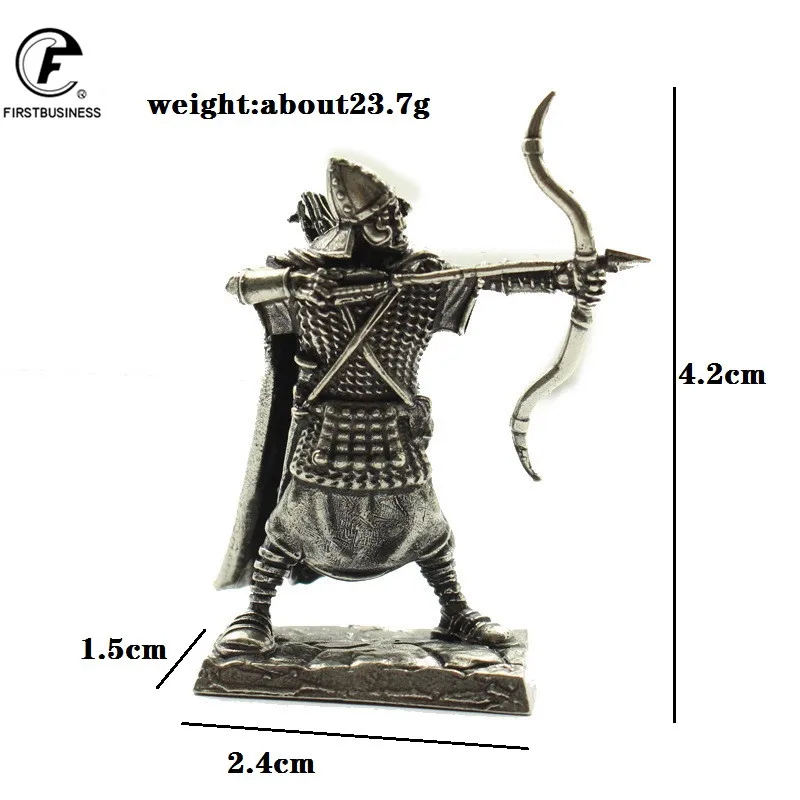 Metal Copper Lost Roman Legionnaire Archer Shield Soldiers Model Figurines Miniatures Desktop Game Decorations Toy Ornament Gift