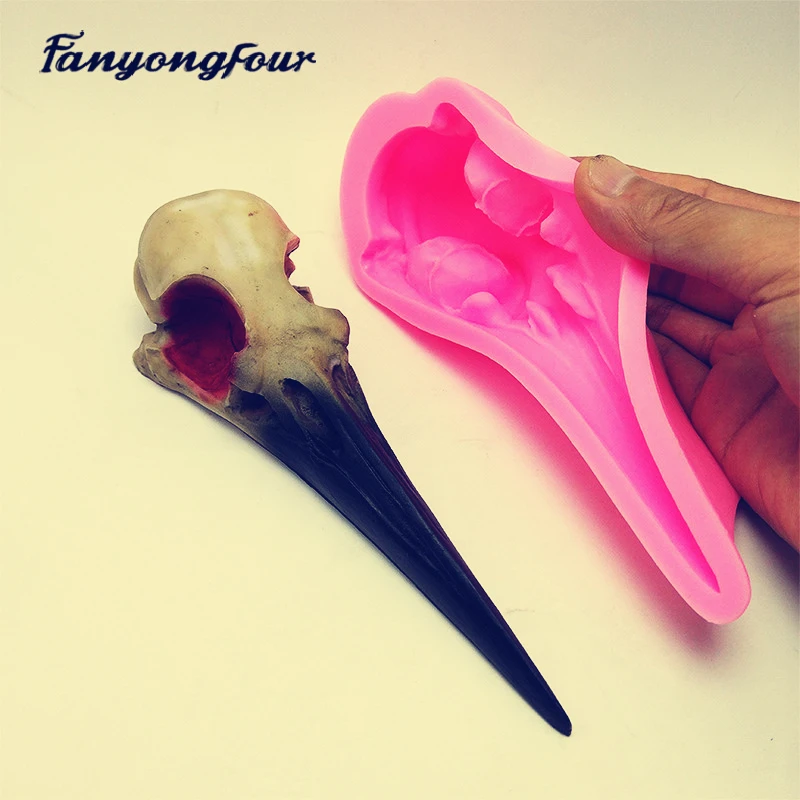 Silicone mold bird skull DIY handmade resin gypsum aromatherapy candle concrete crystal drop glue mold production handicraft