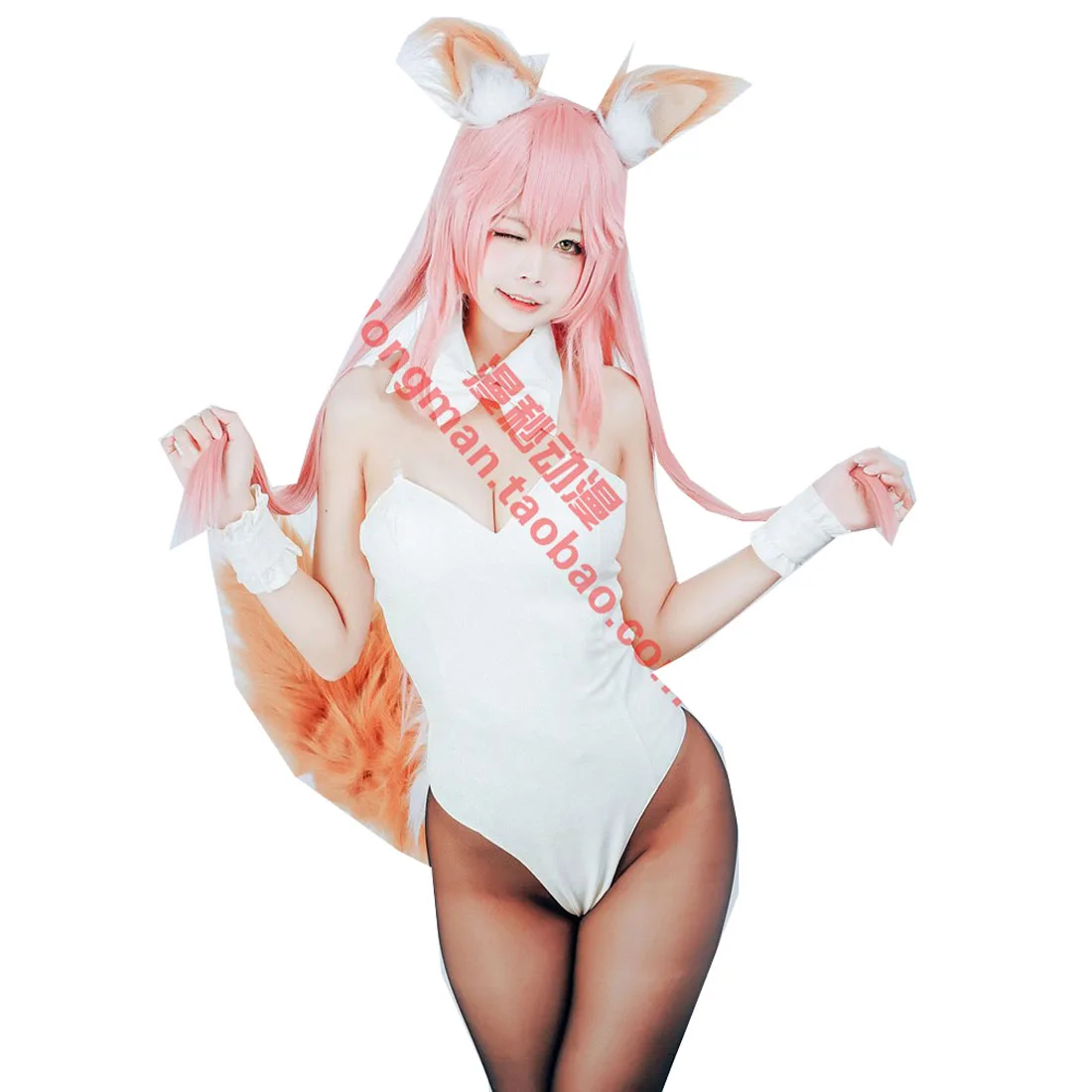 

Fate Grand Order Servant Lancer Tamamo no Mae Bunny girl Cosplay Costume with accessory and ears and tai