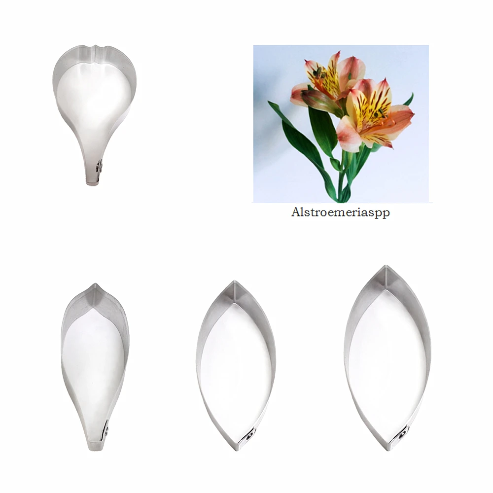 Alstroemeria fondant sugar flower cutters baking cake decorations Polymer Clay Cold Porcelain gumpaste tools