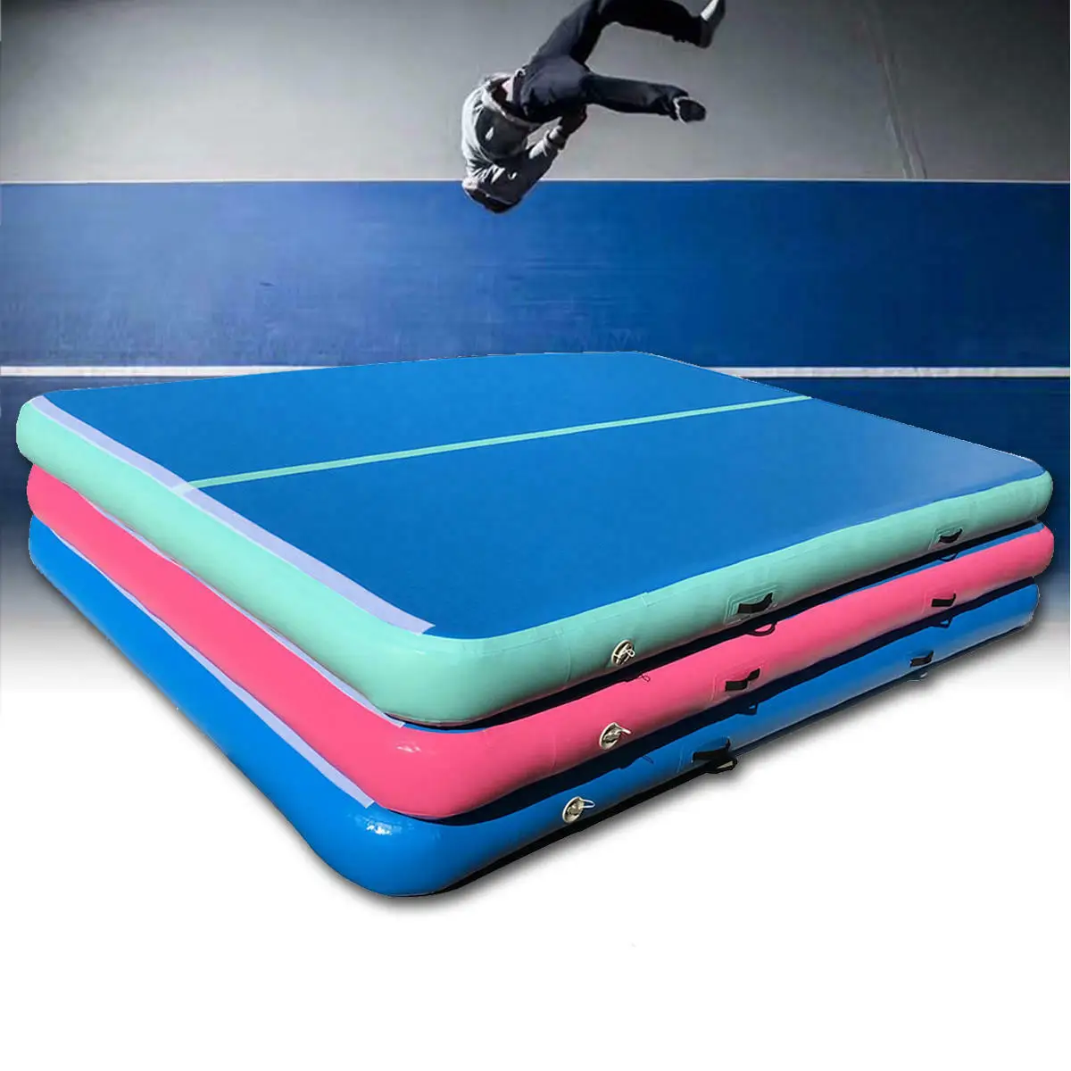 Free Shipping 1m,2m,3m Inflatable Air Track Tumbling Mat Gymnastics Mats 8 Inches Thickness with Free Electric Air Pump