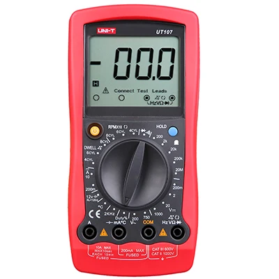 UNI-T UT105 UT107 UT109  LCD Automotive Handheld Multimeter AC/DC Voltmeter Tester Meters with DWELL,RPM,Battery Check