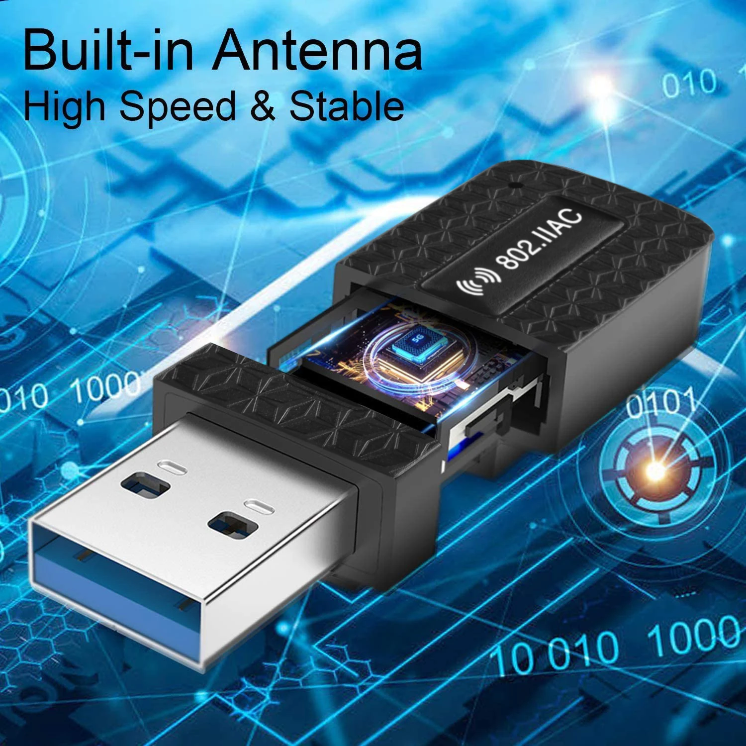 USB 3.0 장거리 와이파이 안테나 이더넷 어댑터, PC 노트북용 와이파이 동글, 1300M 와이파이 수신기 네트워크 카드, 5Ghz