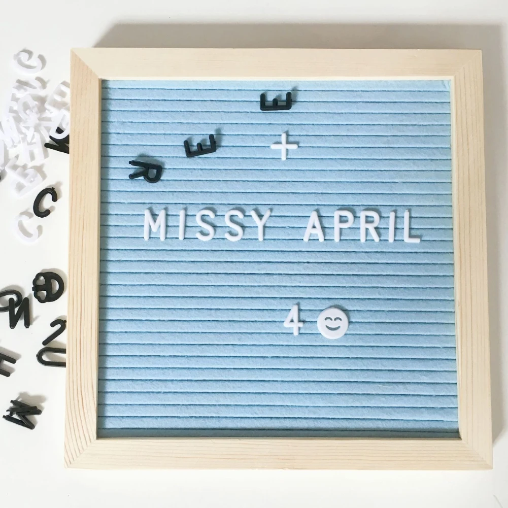 10x10inch Felt Changeable Letter Board Message Panel Home Restaurant Decoration felt letter board Wooden Frame Decorative