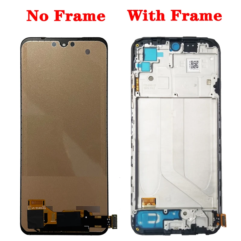 Super AMOLED Display Touch Screen Digitizer Assembly para Xiaomi Redmi, Nota 10, 4G, Nota 10S, M2101K7AI, 6.43\