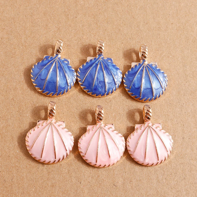 10 teile/los niedlichen Meeres lebewesen Charms für Schmuck machen Emaille Seestern Muschel Charms Anhänger DIY Halskette Ohrringe Geschenk zubehör – Detail 5