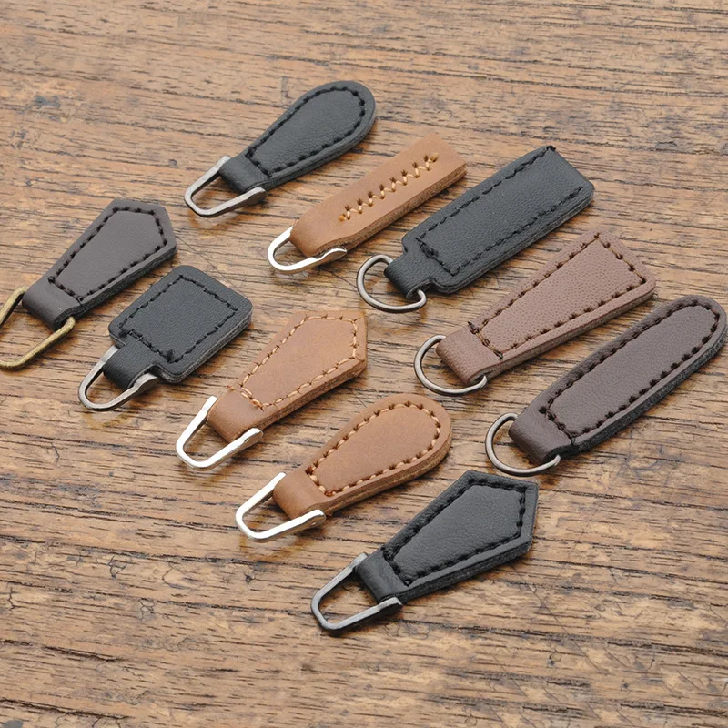 1 Pcs Artificial Leather Zipper Pull Head Backpack Apparel Accessories for Pull Strap Pendant Cord Zipper DIY Apparel Sewing