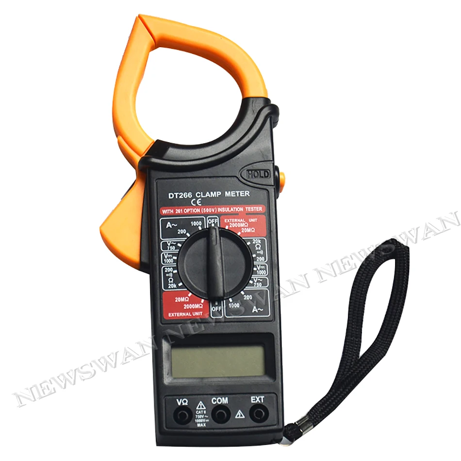 DT-266 LCD Display AC DC Multimeter Electronic Tester Digital Clamp Meter